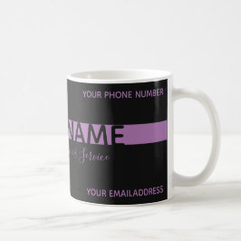 Enkelt elegant Black and lavender rand business Kaffemugg