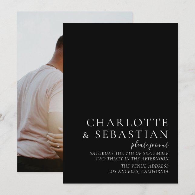 Enkelt Elegant bröllop (Fram/baksida)