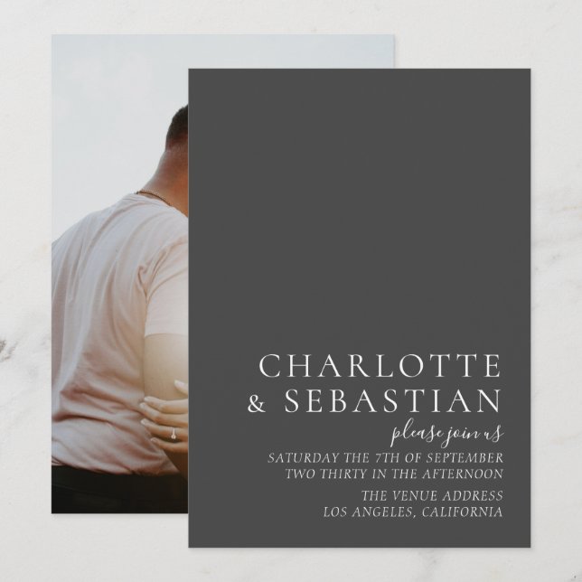 Enkelt Elegant bröllop (Fram/baksida)