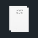 Enkelt Elegant bröllop-kort Rådkort<br><div class="desc">Detta enkla elegant bröllop-kort är perfekt för ditt moderna minimalistiska svarta och vita bröllop. Utformningen har minimalt teckensnitt för contemporary tillsammans med formell kalligrafi. Behålla den som den är,  eller välj att anpassa den med egna teckningar eller foton!</div>
