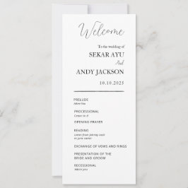 Enkelt elegant bröllop-program