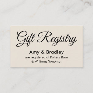 Enkelt, Elegant Cream Bröllop Gift-register Tilläggskort