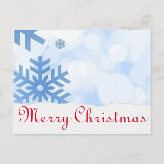 Enkelt Elegant Decor Snowflake God jul Helg Vykort (Framsida)