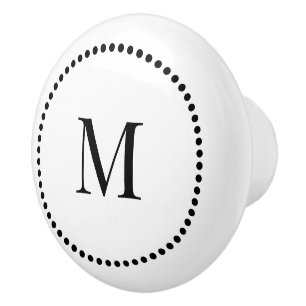 Enkelt Elegant Dot Gräns Single Initial Monogram Knopp