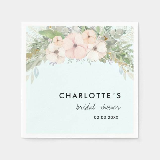 Enkelt, elegant eukalyptus, blommor pappersservett (Framsidan)