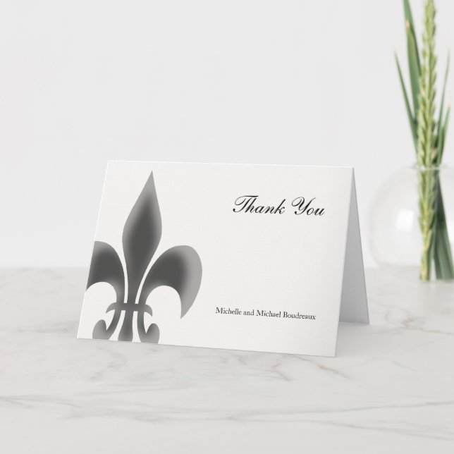 Enkelt Elegant Fleur de Lis tack Kort (Framsida)