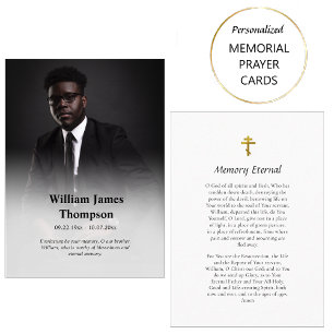 Enkelt, Elegant Fotoortodoxt Funeral Prayer Card Placeringskort