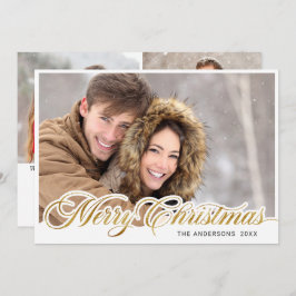 Enkelt Elegant God jul 3 PHOTO Hälsning Julkort