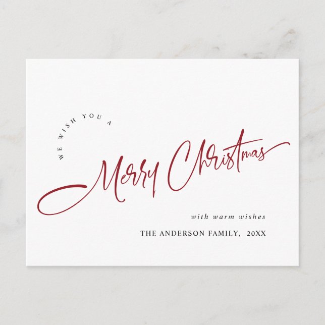 Enkelt Elegant God jul Hälsning Helgdag Vykort (Framsida)