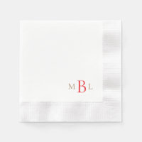 Enkelt Elegant Guld & Rött Monogram Präglat