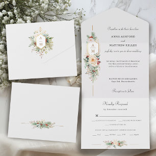 Enkelt Elegant Juli Blommigt Monogram