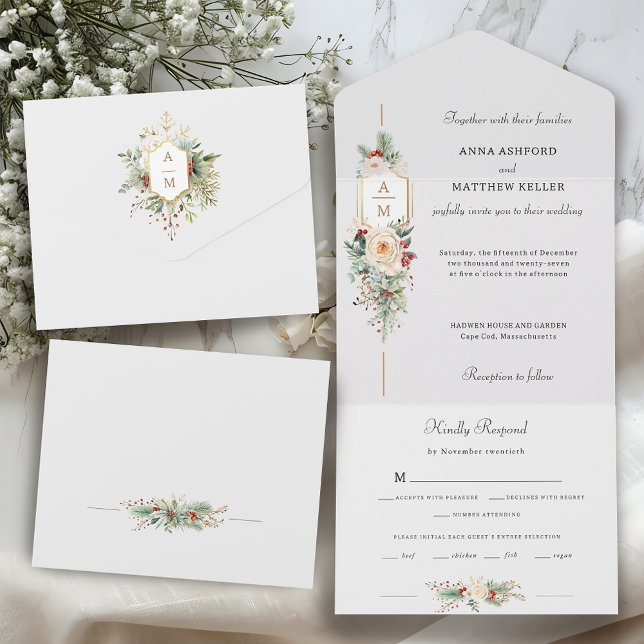 Enkelt Elegant Juli Blommigt Monogram (Skapare uppladdad)