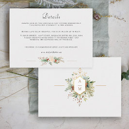 Enkelt Elegant Juli Blommigt Monogram Tilläggskort