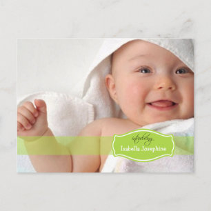 Enkelt Elegant (kalk) Baby-meddelande Meddelande Vykort