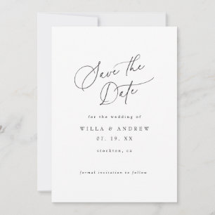 Enkelt Elegant Minimalistisk Spara Datum Foto Kort