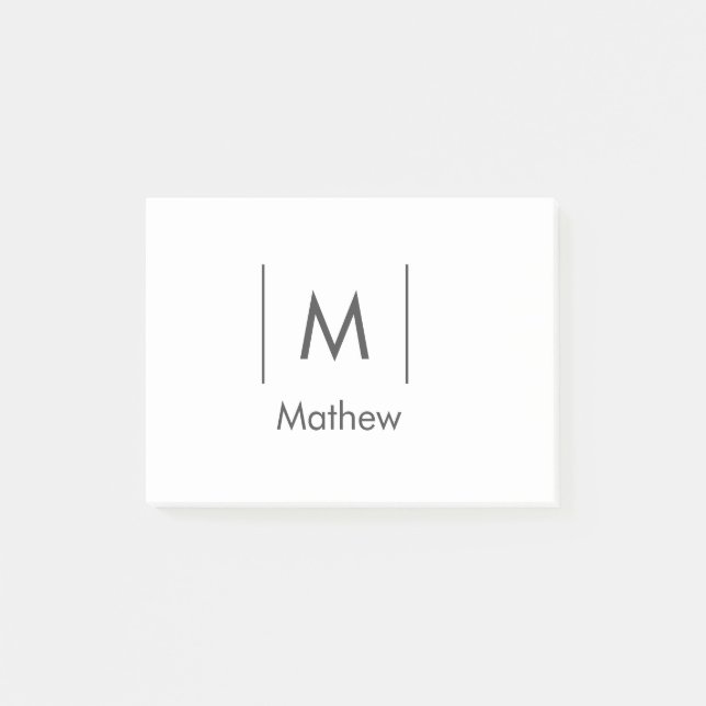 Enkelt elegant monogram groomsman man man linjer n post-it block (Framsida)