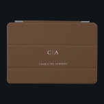 Enkelt, elegant monogram iPad mini-hölje iPad Mini Skydd<br><div class="desc">Modern,  enkel,  elegant monogram ipad,  brun. Redigera bara produkten om några minuter. Du kan ändra typsnittet / storlekt / färg och position med hjälp av "ytterligare anpassning".</div>