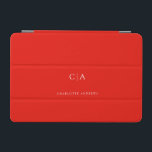 Enkelt, elegant monogram iPad mini-hölje iPad Mini Skydd<br><div class="desc">Modern,  enkel,  elegant monogram ipad,  röd. Redigera bara produkten om några minuter. Du kan ändra typsnittet / storlekt / färg och position med hjälp av "ytterligare anpassning".</div>