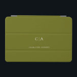 Enkelt, elegant monogram iPad mini-hölje iPad Mini Skydd<br><div class="desc">Modern,  enkel,  elegant monogram ipad,  olivgrön. Redigera bara produkten om några minuter. Du kan ändra typsnittet / storlekt / färg och position med hjälp av "ytterligare anpassning".</div>