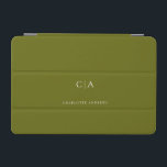 Enkelt, elegant monogram iPad mini-hölje iPad Mini Skydd<br><div class="desc">Modern,  enkel,  elegant monogram ipad,  olivgrön. Redigera bara produkten om några minuter. Du kan ändra typsnittet / storlekt / färg och position med hjälp av "ytterligare anpassning".</div>