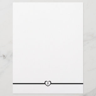 Enkelt Elegant Monogrammad Stationery - Black