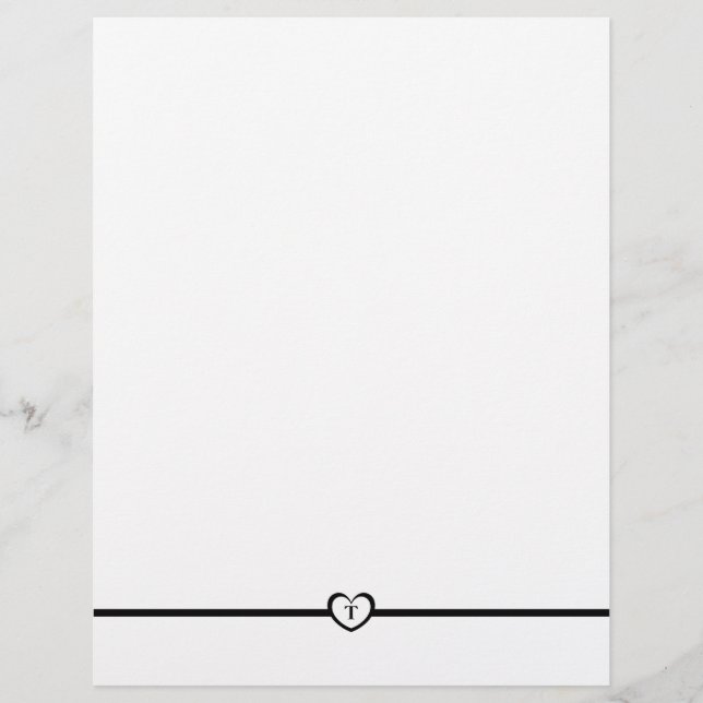 Enkelt Elegant Monogrammad Stationery - Black (Framsida)
