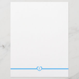 Enkelt Elegant Monogrammad Stationery - Blue