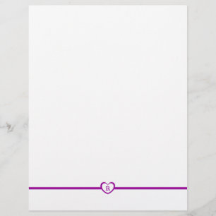 Enkelt Elegant Monogrammad Stationery - Lila