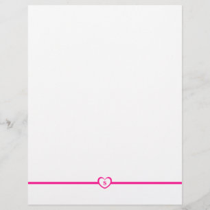 Enkelt Elegant Monogrammad Stationery - Rosa