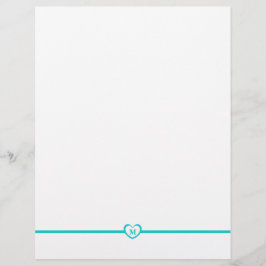 Enkelt Elegant Monogrammad Stationery - Teal