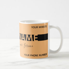 Enkelt elegant orange svart rand-affärskort kaffemugg