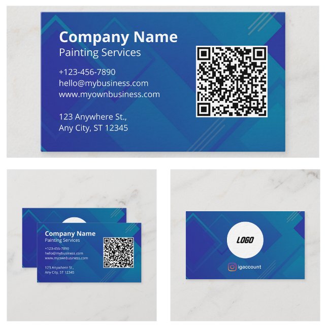 Enkelt Elegant QR-kod Skannbart Logo Visitkort (Simple Elegant QR Code Scannable Logo Business Cards)