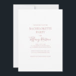 Enkelt Elegant Ro Guld Bachelorette Party Inbjudningar<br><div class="desc">Denna enkla inbjudan till ro-guld-partiet är perfekt för er klassiska, moderna minimalistiska bröllop ro. Utformningen har en minimal contemporary av klassisk vintage med guld-typsnitt och delikat romantisk kalligrafi. Det är utmärkt för vår, sommar, fall eller vinter lyx bröllop. Behålla den som den är, eller välj att anpassa den med egna...</div>