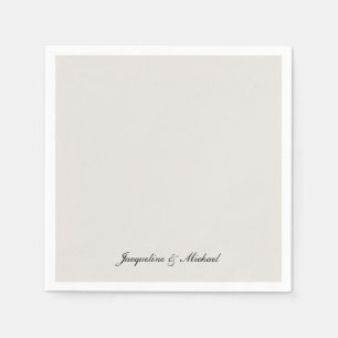 Enkelt Elegant skript Cream Bröllop Cocktail Pappersservett