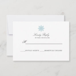 Enkelt Elegant Snöflake Light Blue bröllop OSA Kort