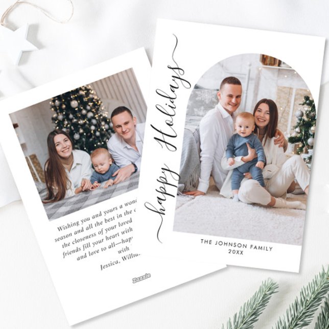 Enkelt Elegant Snyggt 2 PHOTO-jul Hälsning Julkort (Skapare uppladdad)