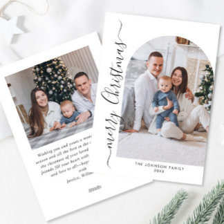 Enkelt Elegant Snyggt 2 PHOTO-jul Hälsning Julkort