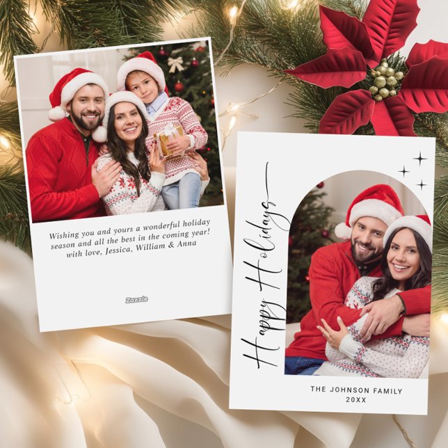 Enkelt Elegant Snyggt 2 PHOTO-jul Hälsning Julkort (Skapare uppladdad)