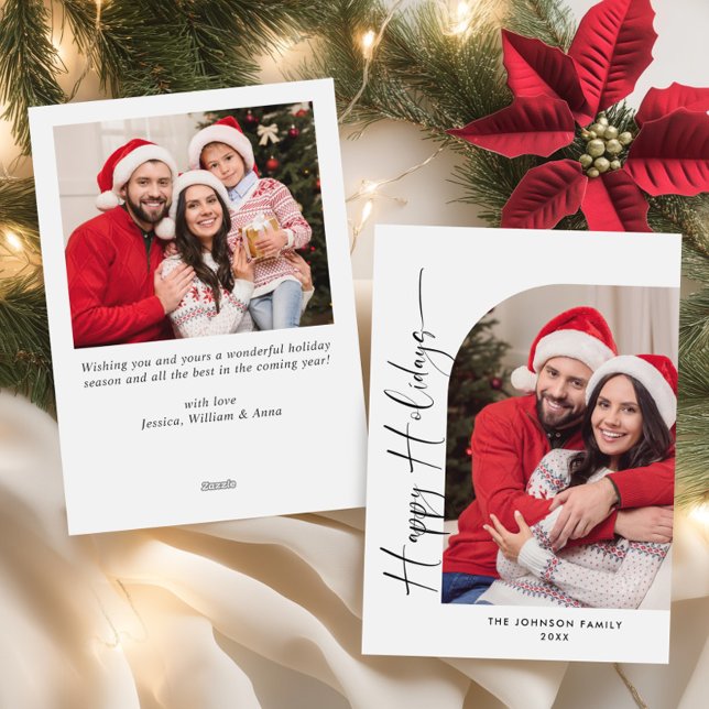 Enkelt Elegant Snyggt 2 PHOTO-jul Hälsning Julkort (Skapare uppladdad)