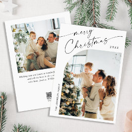 Enkelt Elegant Snyggt 2 PHOTO-jul Hälsning Julkort