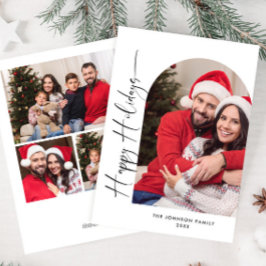 Enkelt Elegant Snyggt 4 PHOTO-jul Hälsning Julkort