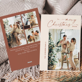 Enkelt Elegant Snyggt 4 PHOTO-jul Hälsning Julkort