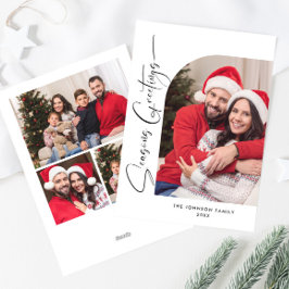 Enkelt Elegant Snyggt 4 PHOTO-jul Hälsning Julkort