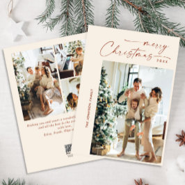 Enkelt Elegant Snyggt 4 PHOTO-jul Hälsning Julkort