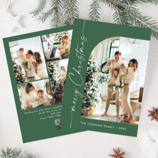 Enkelt Elegant Snyggt 5 PHOTO-jul Hälsning Julkort