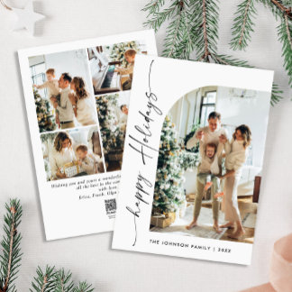 Enkelt Elegant Snyggt 5 PHOTO-jul Hälsning Julkort