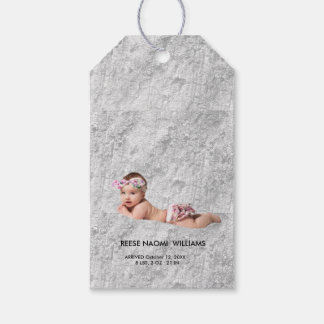 Enkelt Elegant söt Baby Flicka Foto Presentetikett