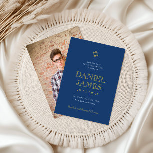 Enkelt elegant stjärna, Bar Mitzvah Spara datumet