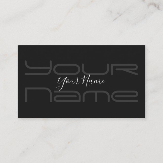 Enkelt elegant svart och grått rent affärskort visitkort (Framsida)