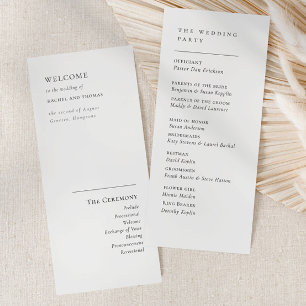 Enkelt Elegant Typografi Modern Bröllopsprogram